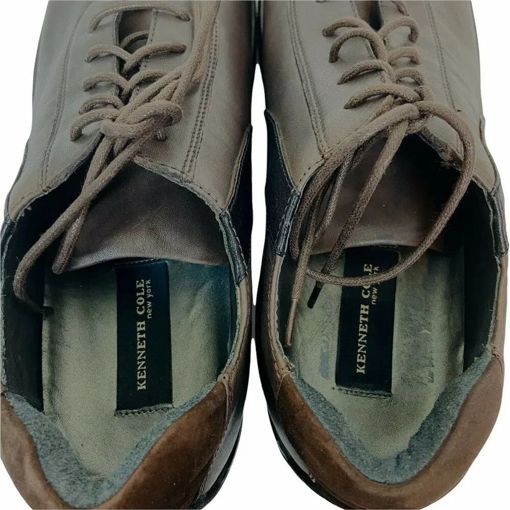 Kenneth Cole Oxford Dress Shoes Men's KMM1009LE Brown Leather Lace Up size 9.5 M